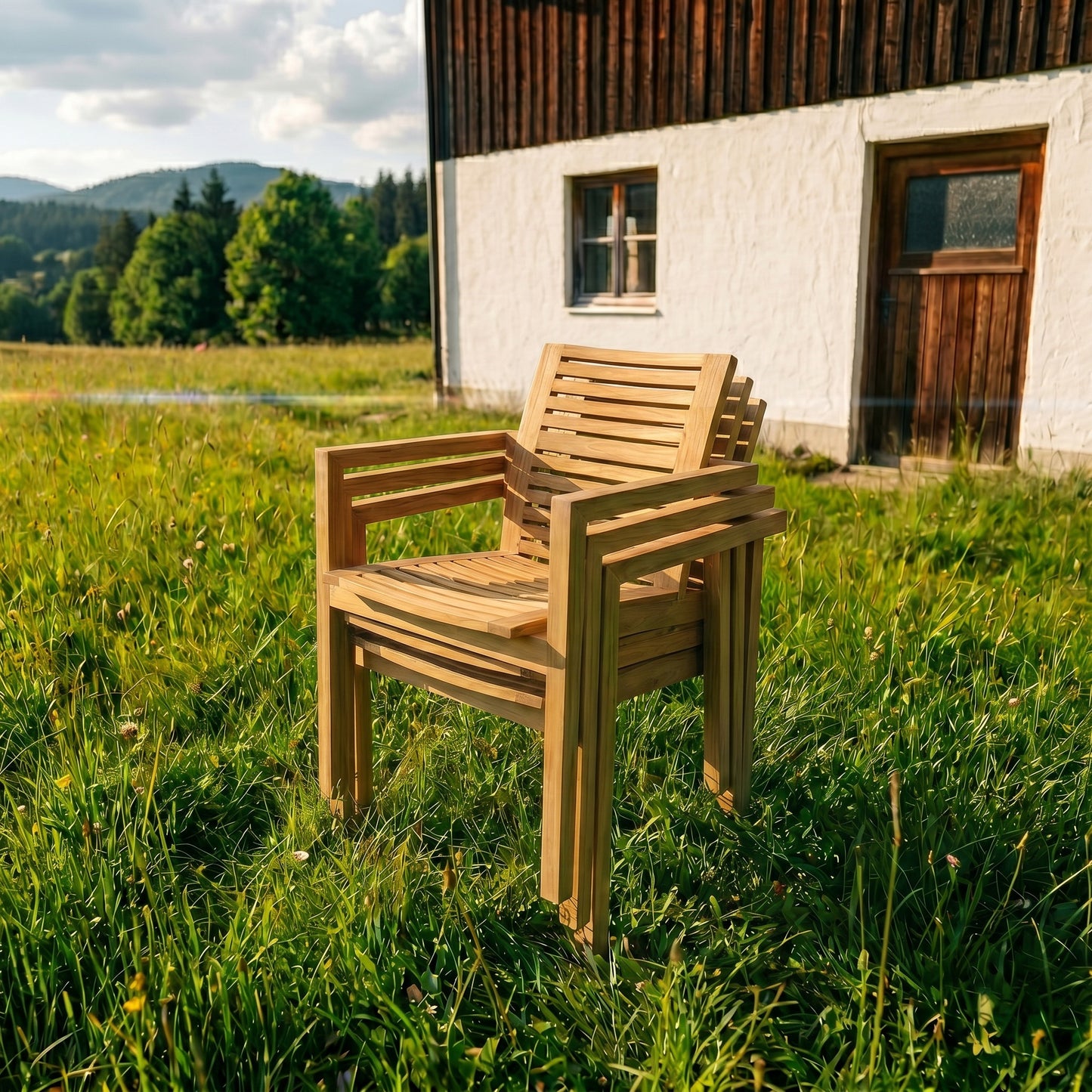 Stapelsessel Castor Teakholz