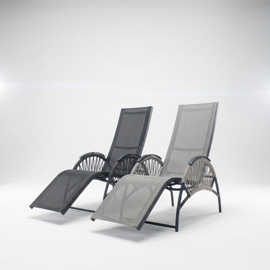 Outdoor Kippliege Atlas Aluminium/Outdoor-Seilgeflecht
