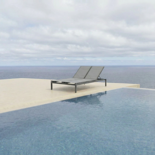 Doppelliege Aquarius Aluminium/Textilene