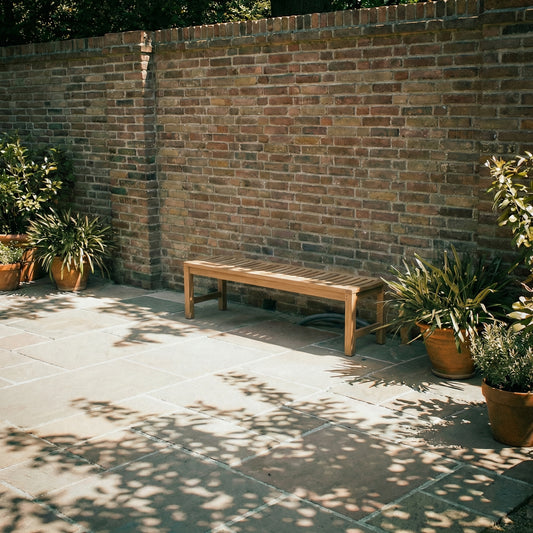 Gartenbank Artemis lehnenlos Teakholz in verschiedenen Größen