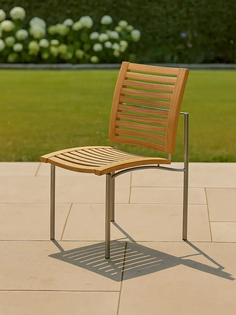 Stapelstuhl Centauri Teakholz/Edelstahl