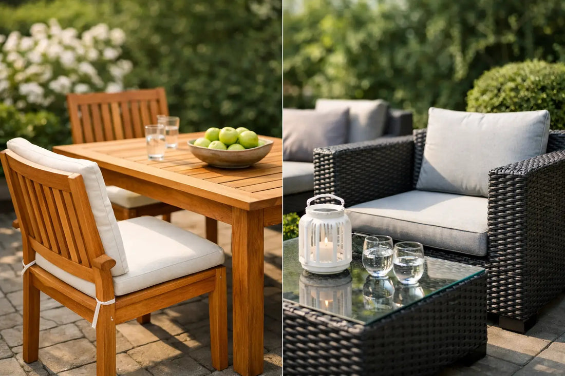 Teak oder Polyrattan Gartenmöbel wählen?
