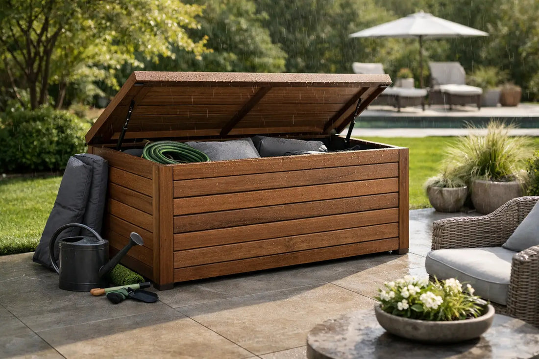 Gartenbox Holz wetterfest richtig wählen