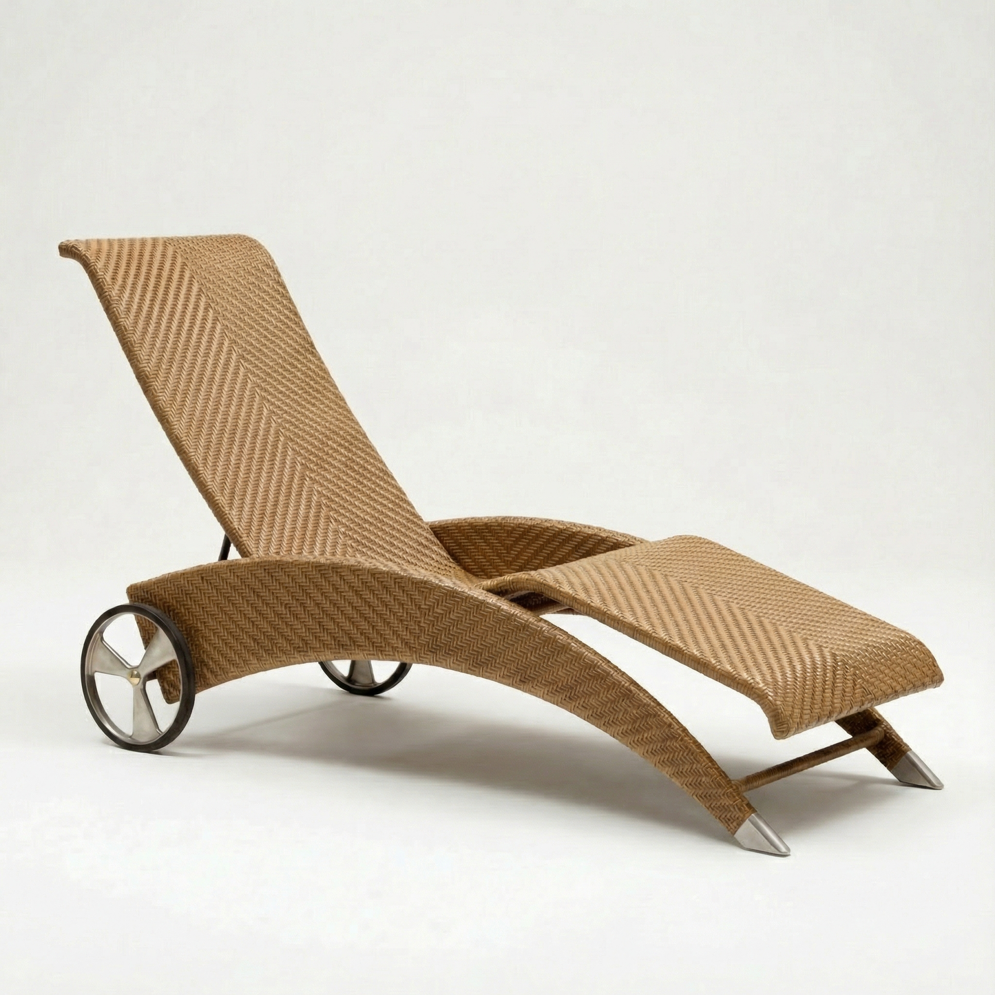 Relax Lounger X-Type Aluminium/Polyrattan mit Rädern