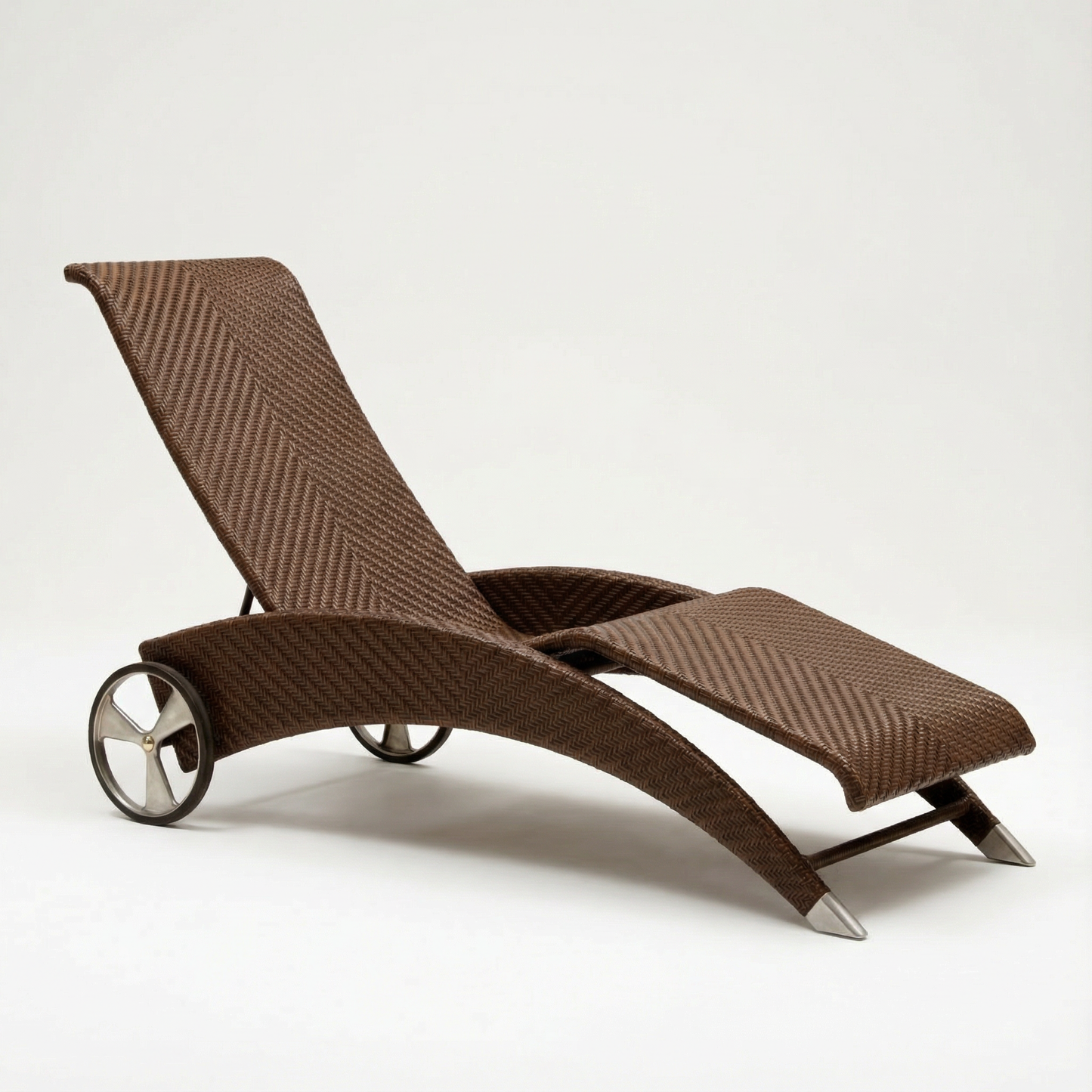 Relax Lounger X-Type Aluminium/Polyrattan mit Rädern