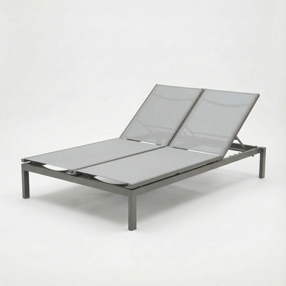 Doppelliege Aquarius Aluminium/Textilene