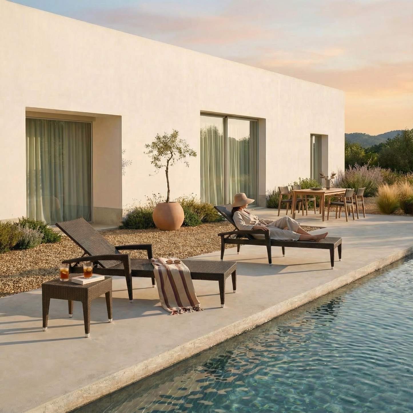 Gartenliege Minerva Aluminium/Polyrattan