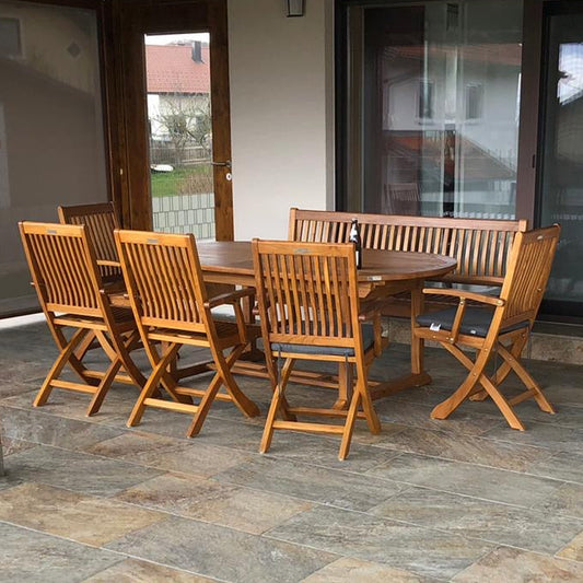 Matahari Teak Ausziehtisch Poseidon in verschiedenen Größen