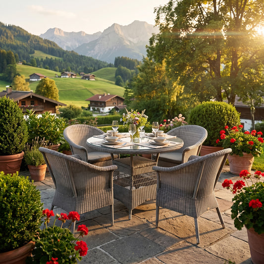 Matahari Gartenmöbel Set aus Polyrattan 4-Sitzer