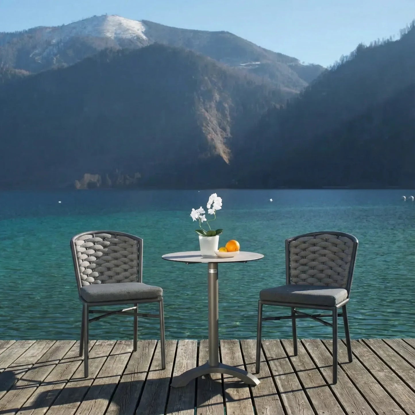 Altai - Stapelstuhl Aluminium/Rope ohne Armlehne