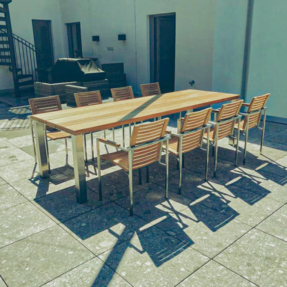 Gartentisch Phönix aus Teakholz mit Edelstahl