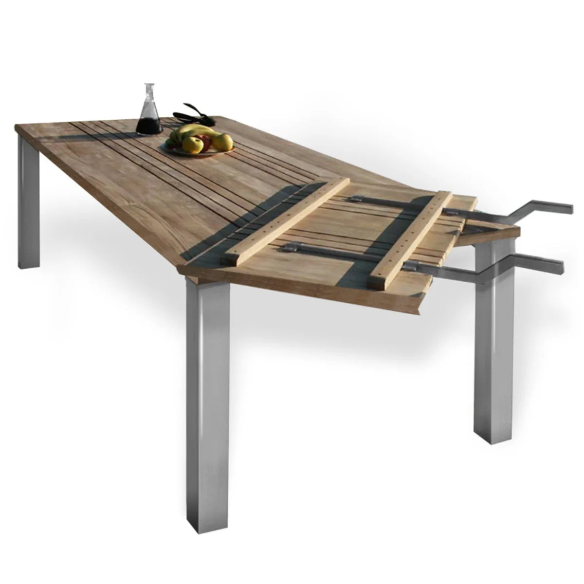 Gartentisch Phönix aus Teakholz mit Edelstahl