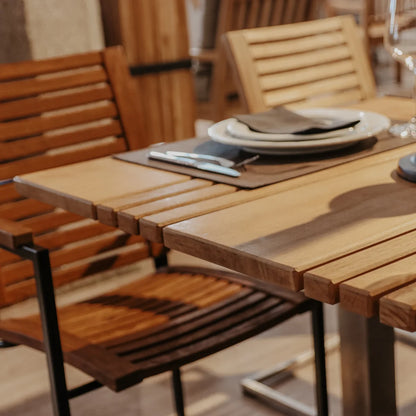 Gartentisch Phönix aus Teakholz mit Edelstahl