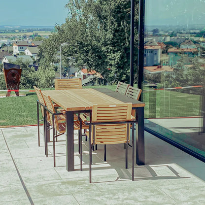 Gartentisch Phönix aus Teakholz mit Edelstahl