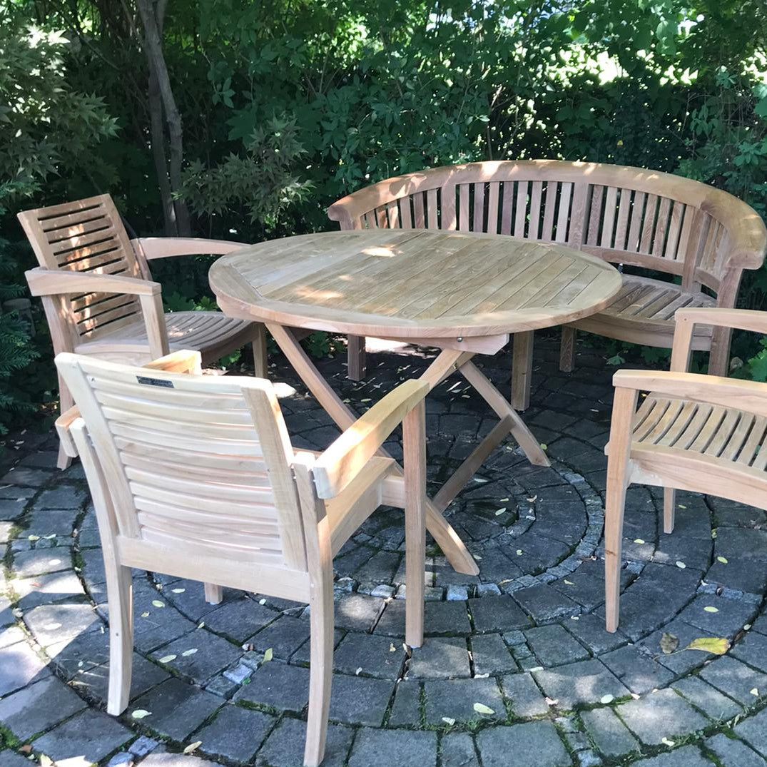 Matahari Teak Klapptisch Hermes rund