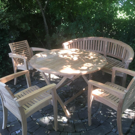 Matahari Teak Klapptisch Hermes rund