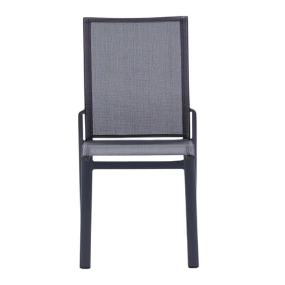 Iris - Stapelstuhl aus Aluminium/Textilene anthrazit ohne Armlehnen
