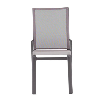 Iris - Stapelstuhl aus Aluminium/Textilene anthrazit ohne Armlehnen