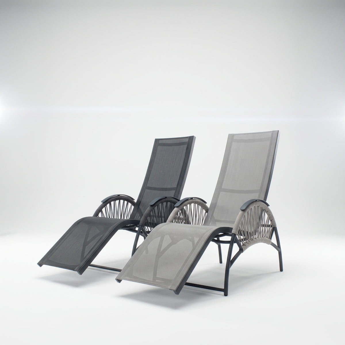 Outdoor Kippliege Atlas Aluminium/Outdoor-Seilgeflecht