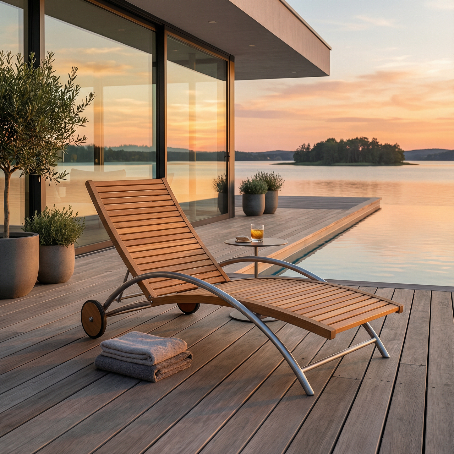 Liege Cygnus Teakholz/Edelstahl