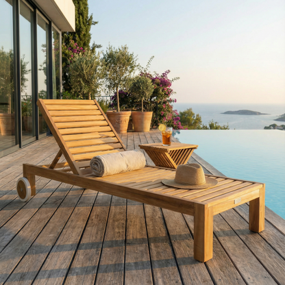 Matahari Teak Gartenliege Cubus