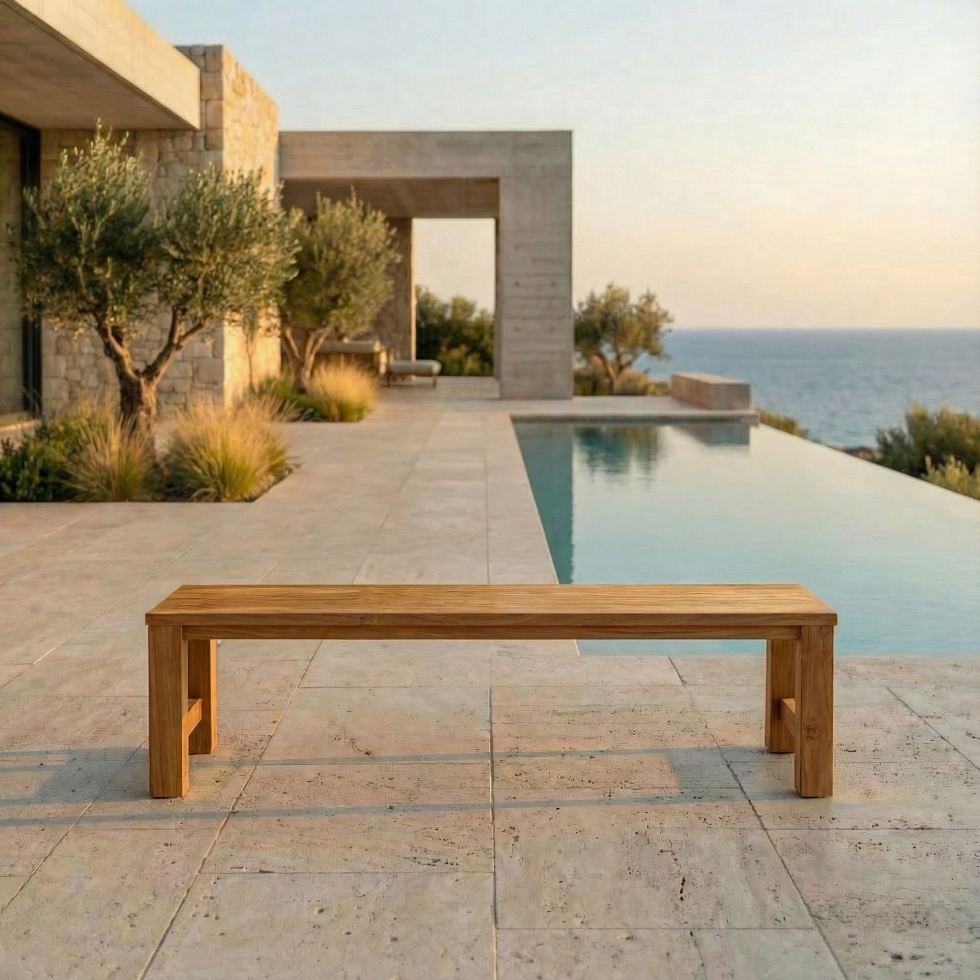 Matahari Teak Hockerbank Arthus Retro