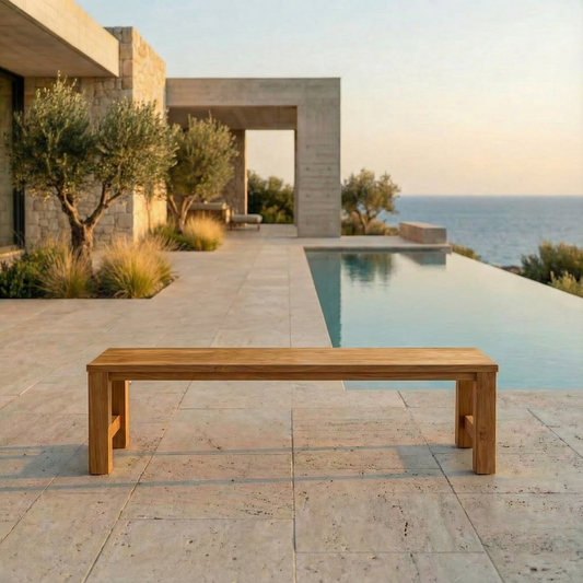 Matahari Teak Hockerbank Arthus Retro