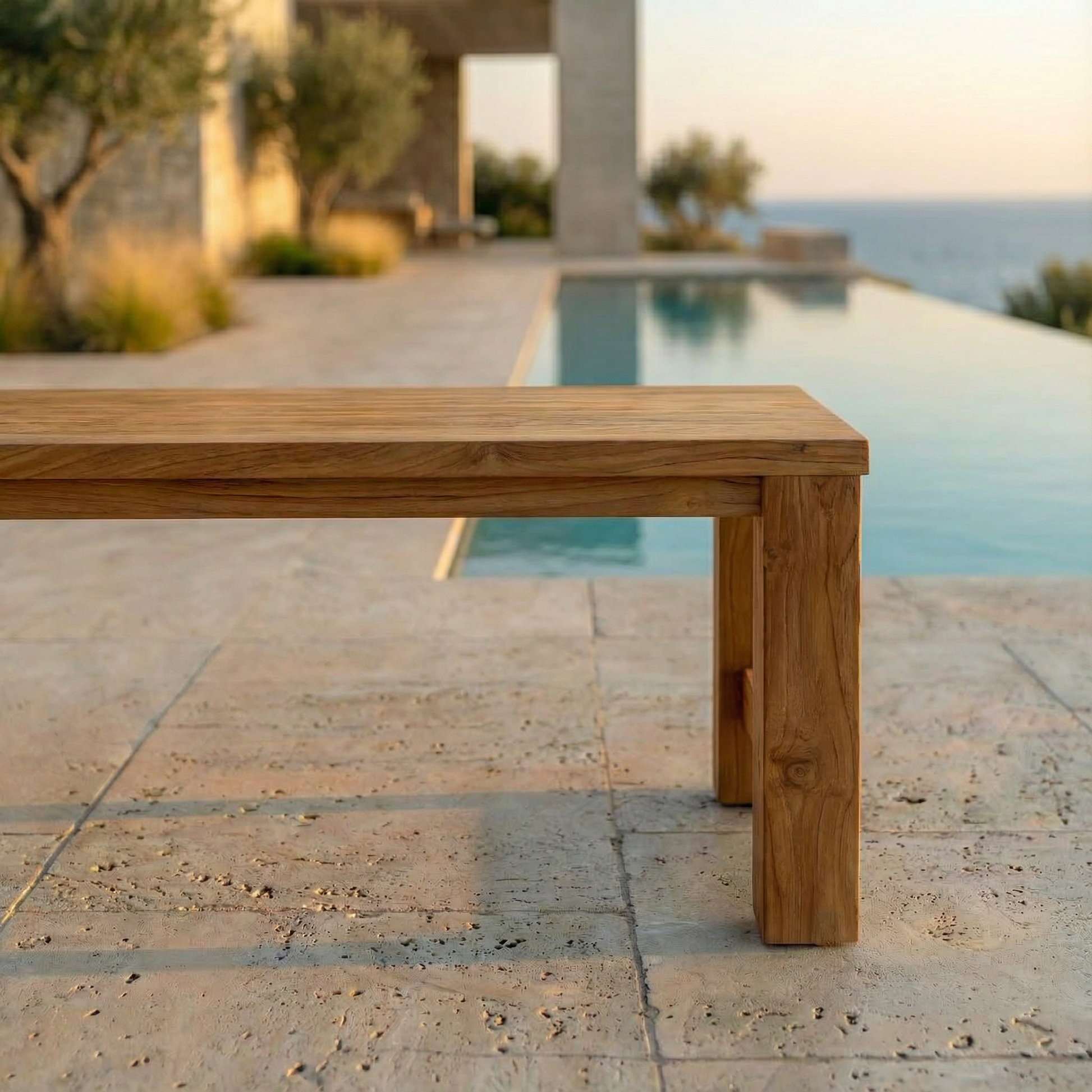 Matahari Teak Hockerbank Arthus Retro