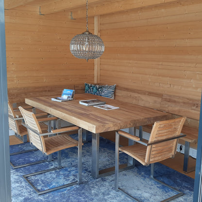 Matahari Teak Gartentisch Arthus mit Bügelfuß