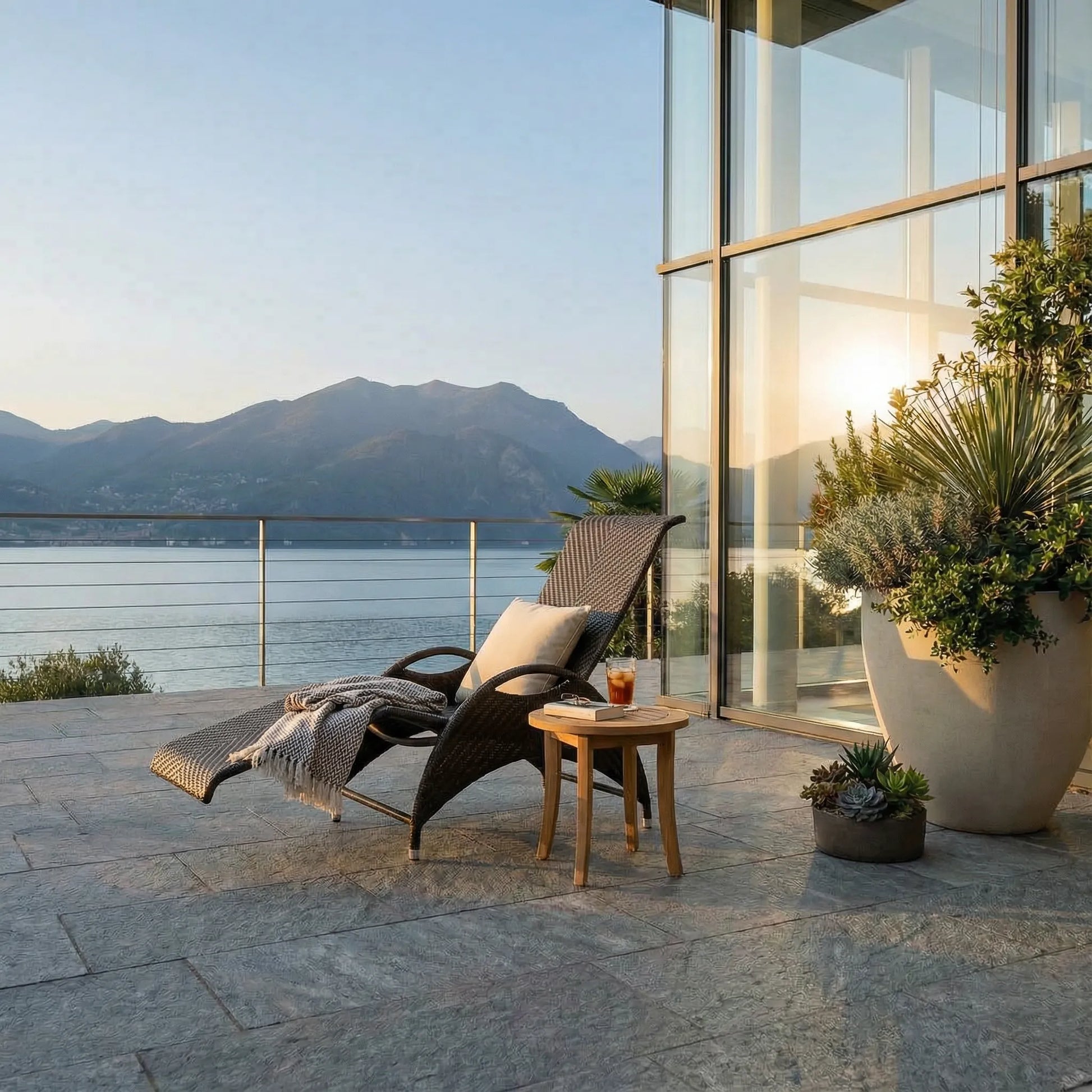 Relax Lounger X-Type Aluminium/Polyrattan java braun