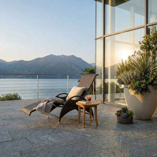 Relax Lounger X-Type Aluminium/Polyrattan java braun