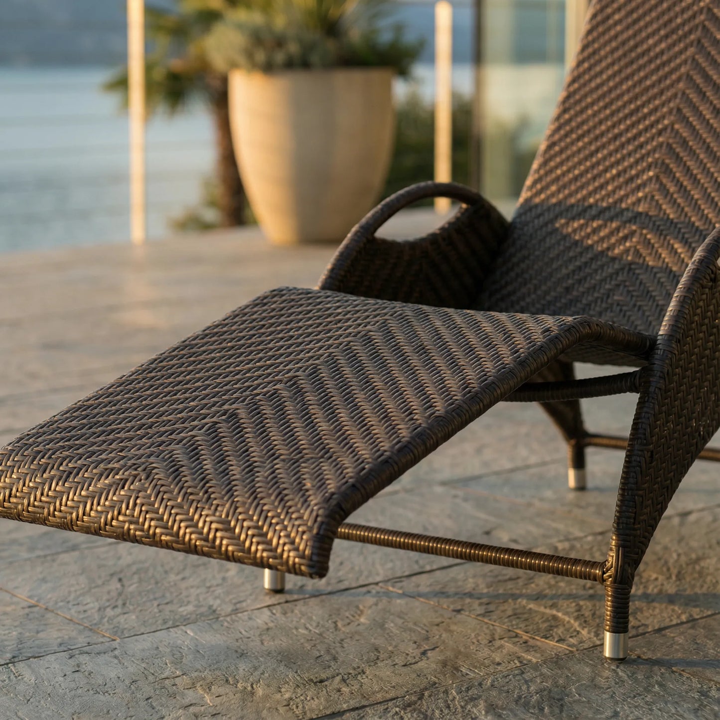 Relax Lounger X-Type Aluminium/Polyrattan java braun