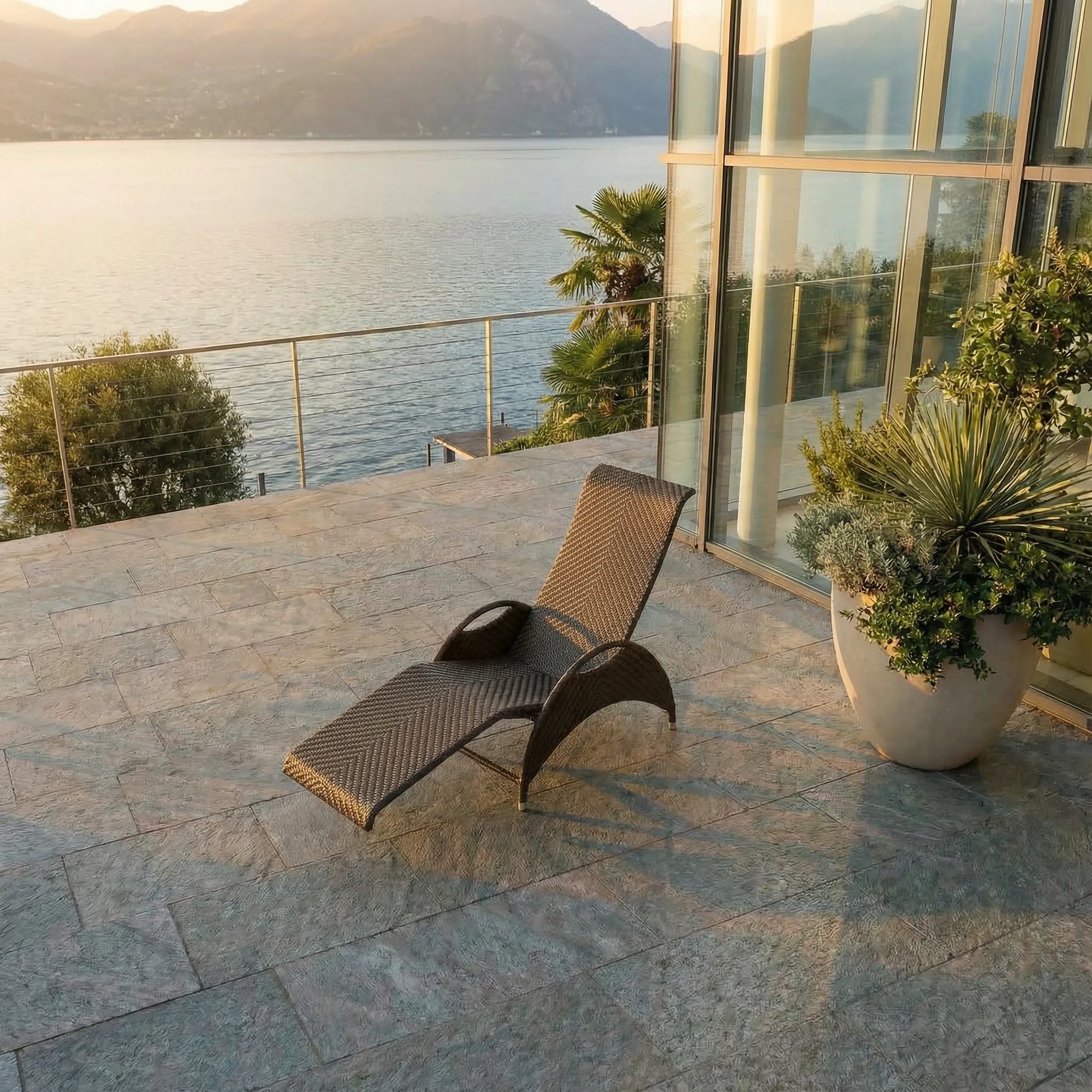 Relax Lounger X-Type Aluminium/Polyrattan java braun