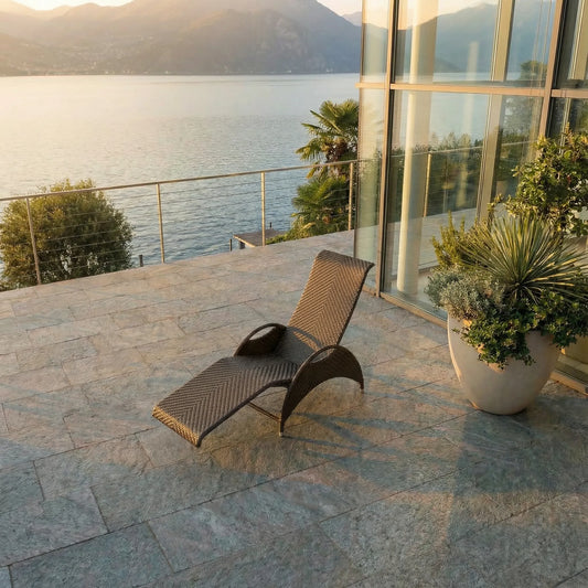 Relax Lounger X-Type Aluminium/Polyrattan java braun