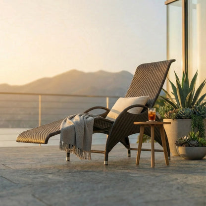 Relax Lounger X-Type Aluminium/Polyrattan java braun