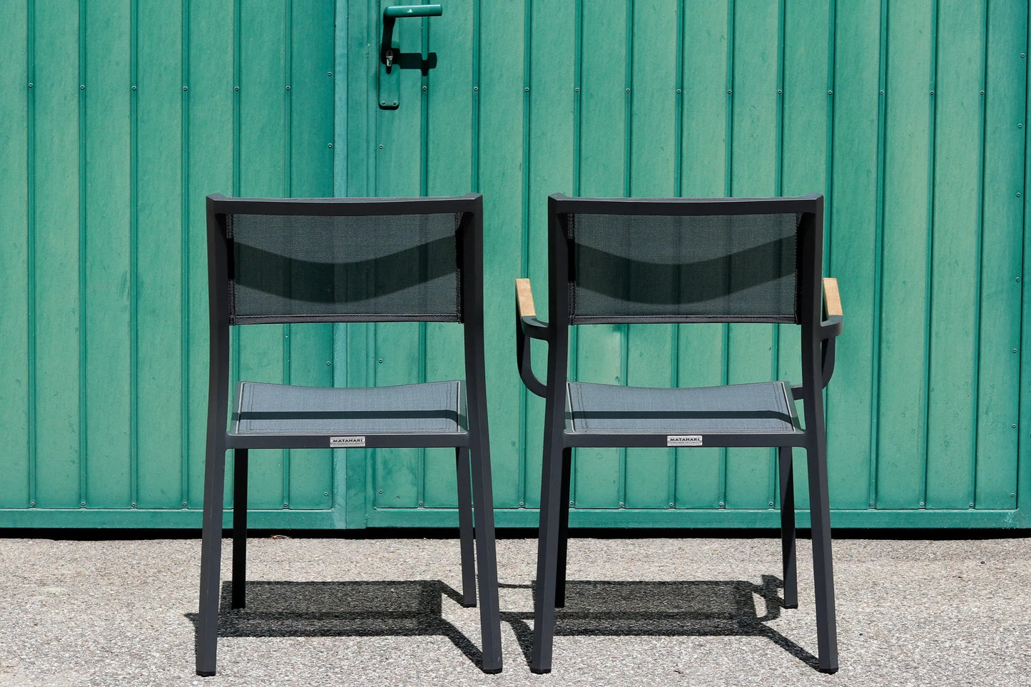 Selena - Stapelstuhl aus Aluminium/Textilene taupe