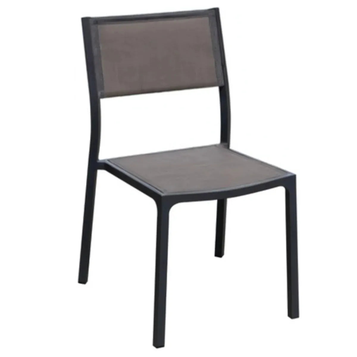 Selena - Stapelstuhl aus Aluminium/Textilene taupe