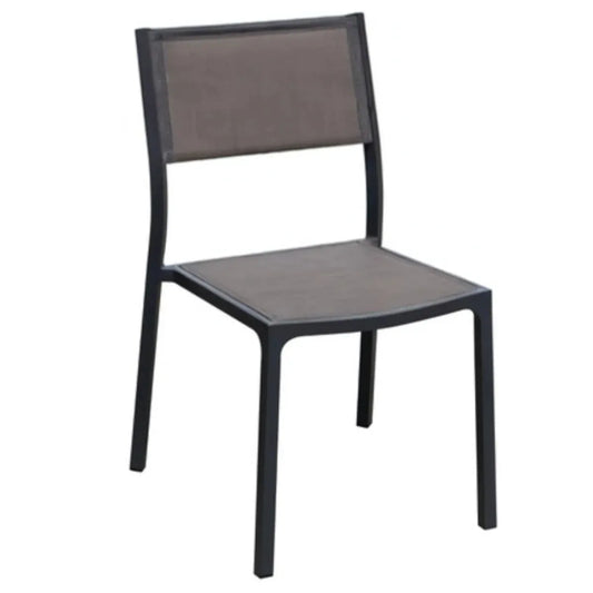 Selena - Stapelstuhl aus Aluminium/Textilene taupe