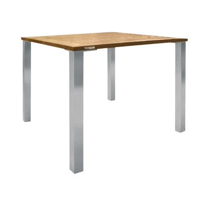 Tisch Taurus aus Teakholz mit 4-Eckfüßen in Edelstahl in verschiedenen Größen