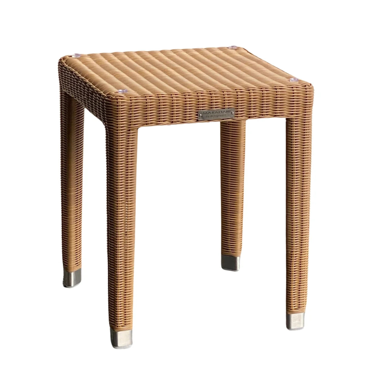 Beistelltisch Acapulco Aluminium/Geflecht mit Glasplatte