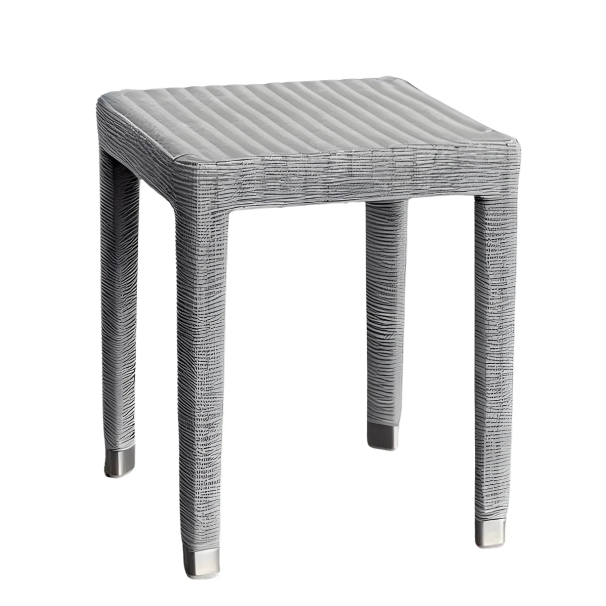 Beistelltisch Acapulco Aluminium/Geflecht mit Glasplatte