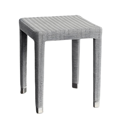 Beistelltisch Acapulco Aluminium/Geflecht mit Glasplatte