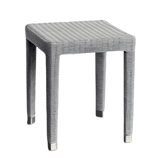 Beistelltisch Acapulco Aluminium/Geflecht mit Glasplatte