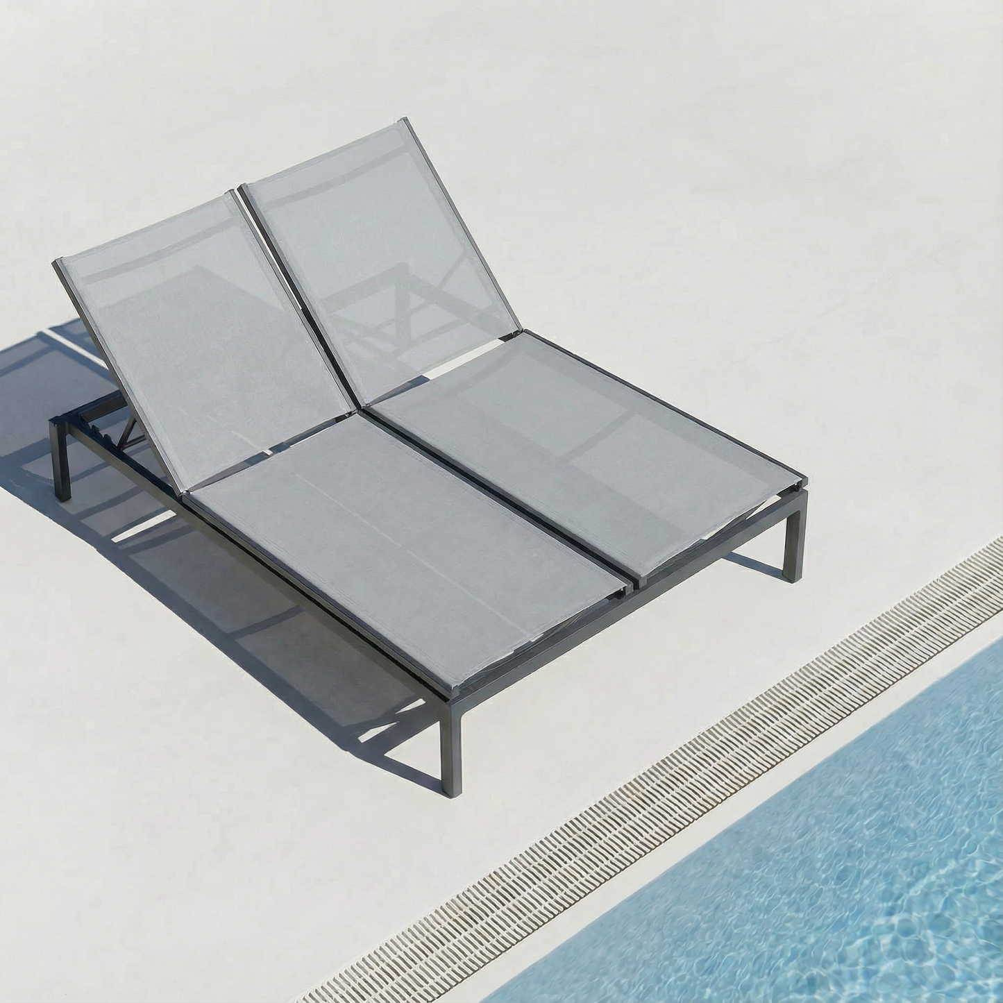 Doppelliege Aquarius Aluminium/Textilene