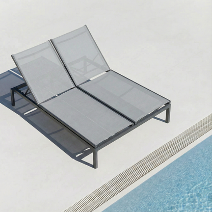 Doppelliege Aquarius Aluminium/Textilene