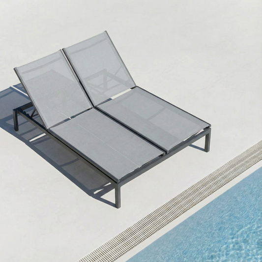 Doppelliege Aquarius Aluminium/Textilene