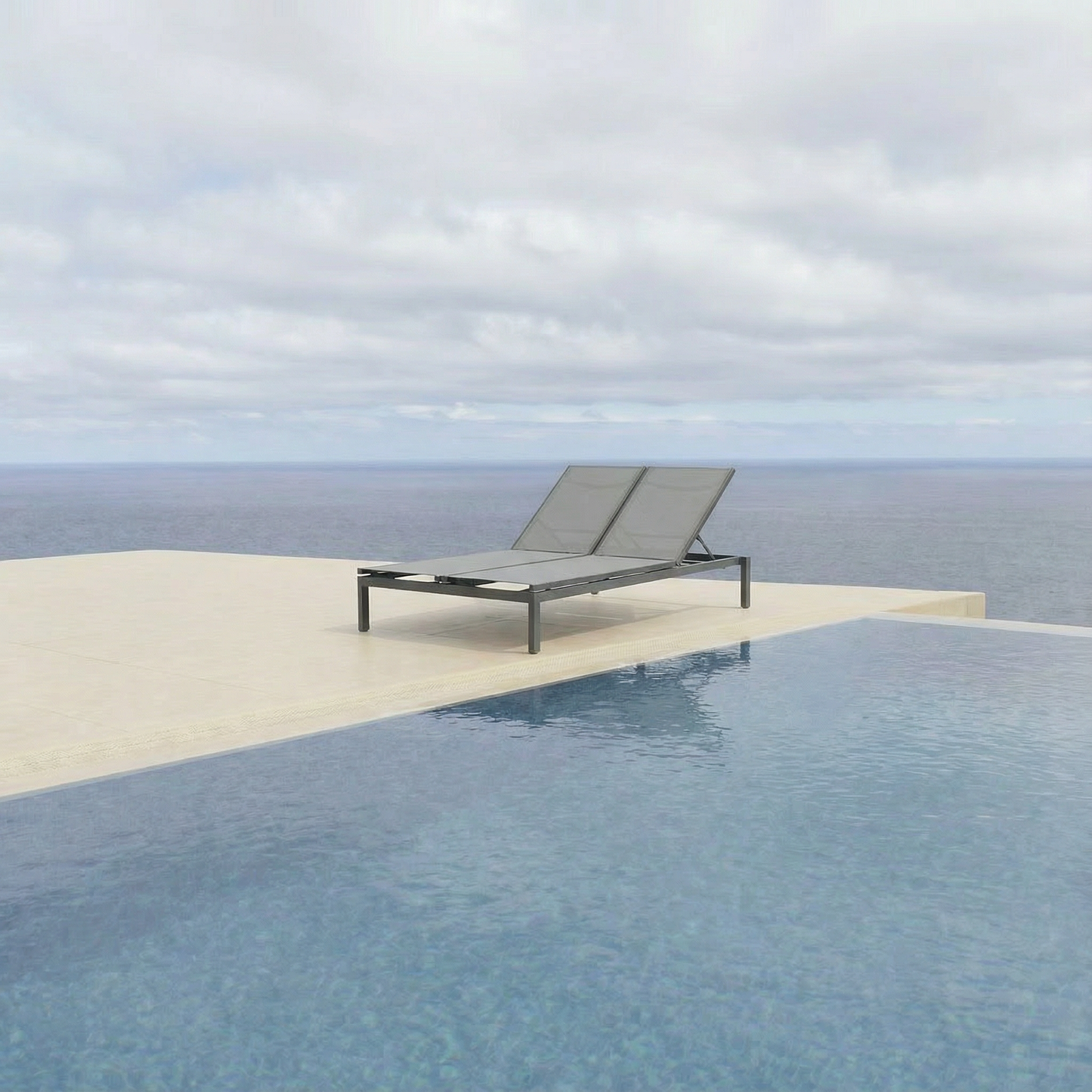 Doppelliege Aquarius Aluminium/Textilene