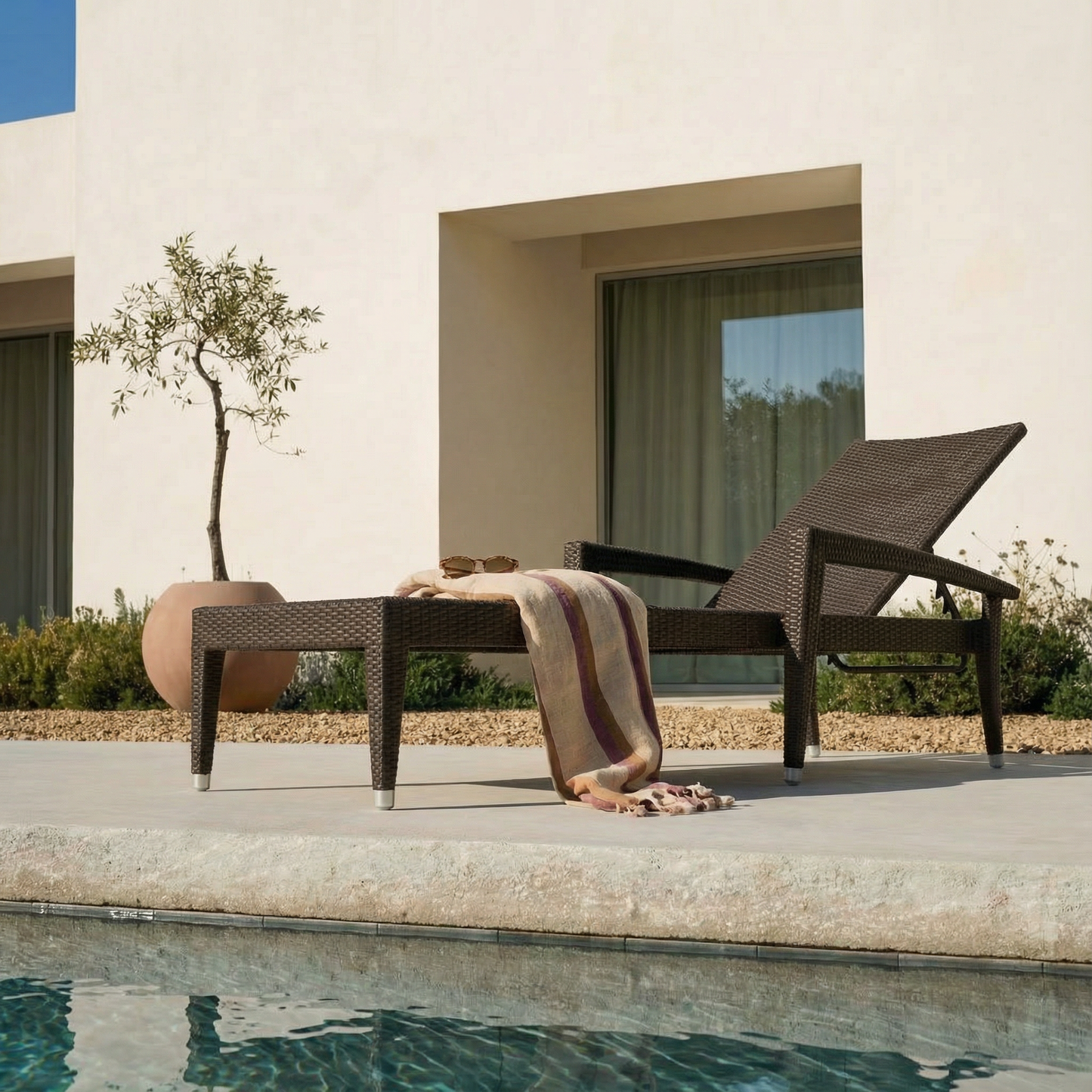 Gartenliege Minerva Aluminium/Polyrattan