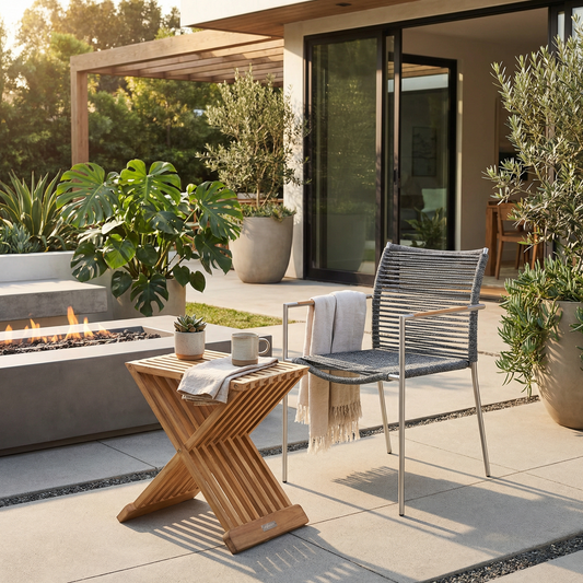 Centauri Stapelstuhl Edelstahl/Seil