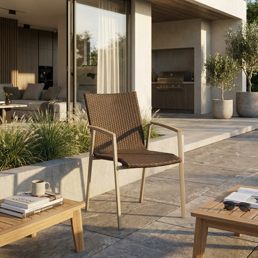 Fox - Stapelsessel Aluminium/Polyrattan